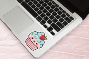 Alternative view of Kawaii Cupcakes Valentine Stickers Png