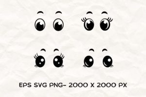 Kawaii Eyes SVG |Kawaii Eyes PNG