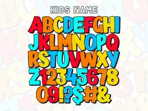 Alternative view of Kids Name Font