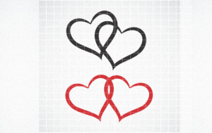 LINKED HEART,S SVG, 2 HEARTS LOVE SVG