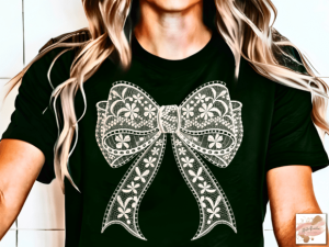 Lace Bow Png Floral Lace Coquette Bow