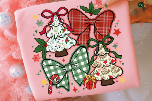 Alternative view of Lace Plaid Coquette Christmas Trees PNG