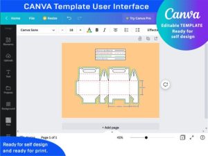 Alternative view of Large Gable Box Dieline Template Design