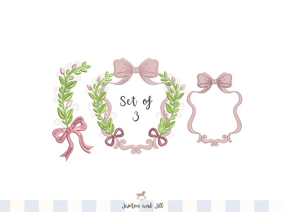 Laurel Wreath Monogram Frame Embroidery