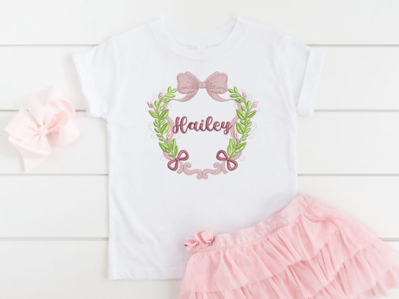 Laurel Wreath Monogram Frame Embroidery - Image 5