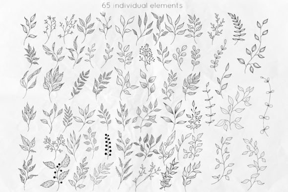 Leaves and Twigs Line Art SVG - Image 2