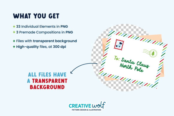 Letters to Santa Blue Christmas Clipart - Image 4