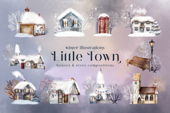 Little Town Winter Compositions PNG