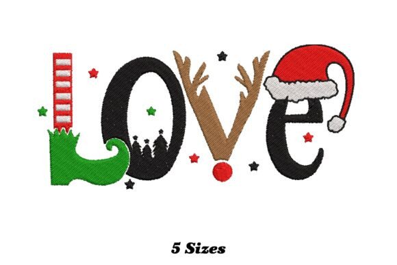 Love Christmas Embroidery Design
