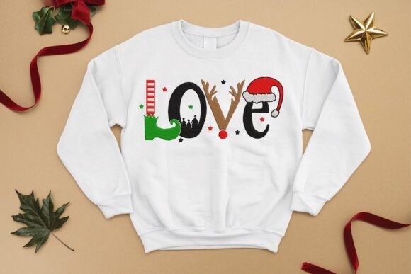 Love Christmas Embroidery Design - Image 3