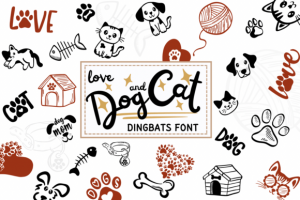 Love Dog and Cat Font