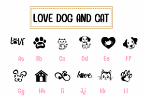 Alternative view of Love Dog and Cat Font