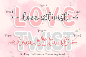 Alternative view of Love Twist Duo Font