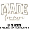 Made for More Embroidery Design
