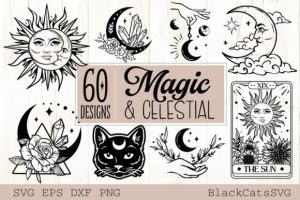 Magic and Celestial SVG Bundle 60 Design