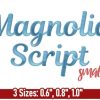 Magnolia Script Embroidery Font - Small