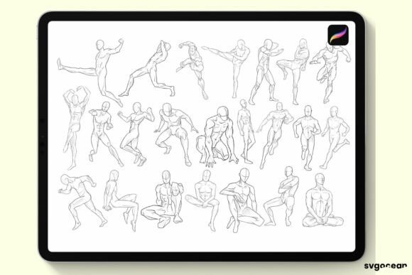 Male Pose Procreate Brushes - Image 2