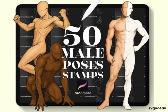 Male Pose Procreate Brushes