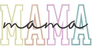 Alternative view of Mama Applique Embroidery Design