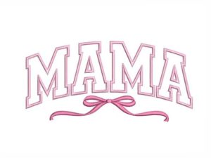 Mama Applique Pink Bow