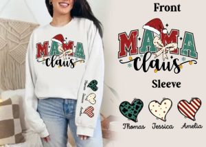 Alternative view of Mama Claus Christmas Varsity T Shirt SVG