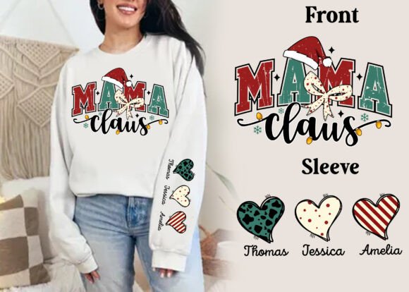 Mama Claus Christmas Varsity T Shirt SVG - Image 2
