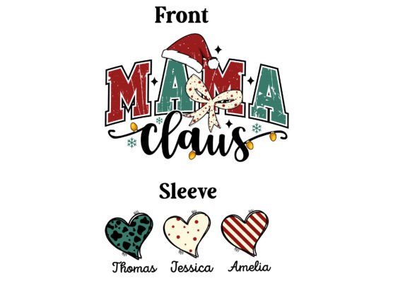 Mama Claus Christmas Varsity T Shirt SVG - Image 3