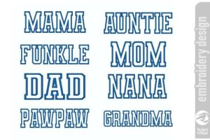 Alternative view of Mama and Family Names Applique Set