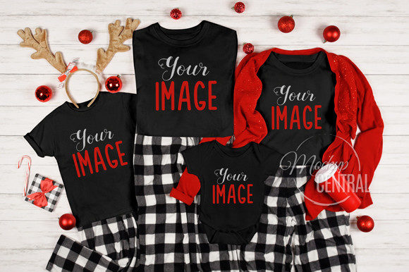 Matching Family Christmas T-Shirt Mockup