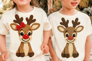 Matching Reindeer Boy/girl Crochet Png