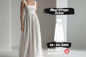 Maxi Linen Women Dress Sewing Pattern