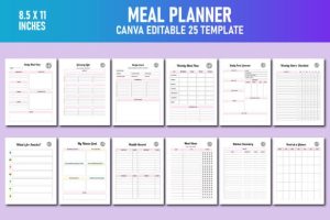 Alternative view of Meal Planner, Food Diary Canva KDP