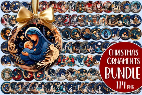 Mega Christmas Sublimation Ornament PNG