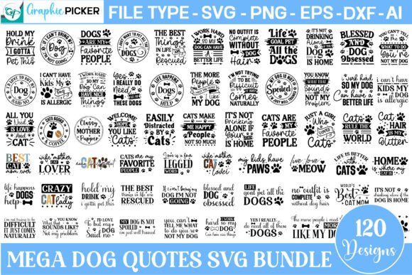 Mega Dog Quotes SVG Bundle