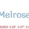 Melrose Embroidery Font