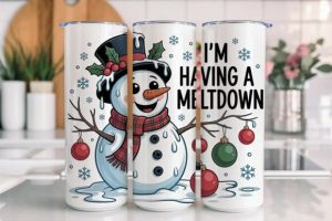 Melting Snowman Christmas Tumbler Wrap