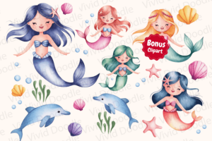 Alternative view of Mermaid Rainbow Font