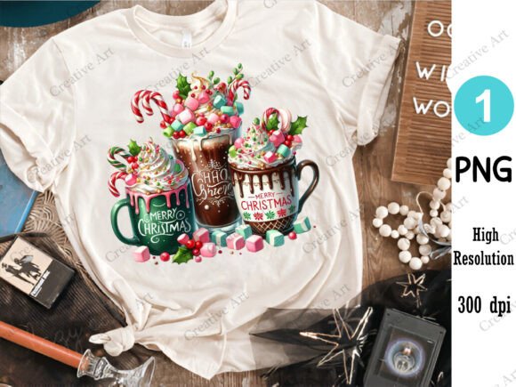 Merry Christmas Coffee Png - Image 2