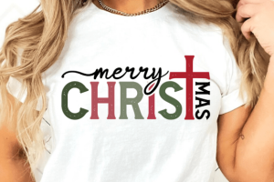 Alternative view of Merry Christmas Cross SVG, Christian SVG