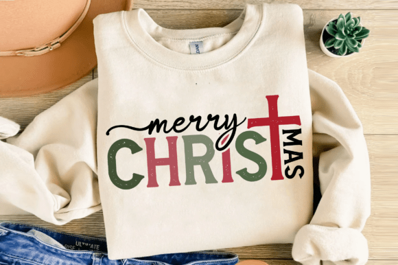 Merry Christmas Cross SVG, Christian SVG - Image 3