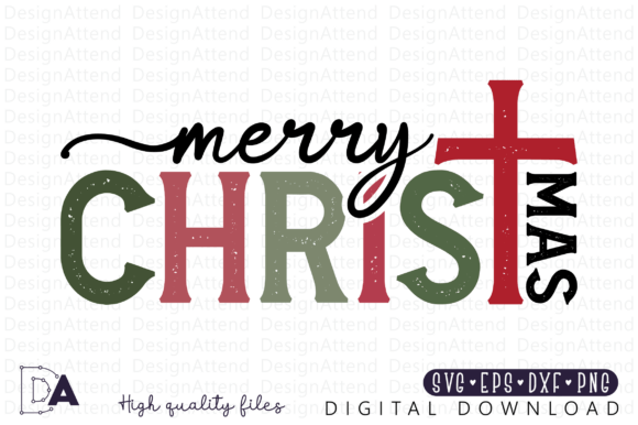 Merry Christmas Cross SVG, Christian SVG - Image 4