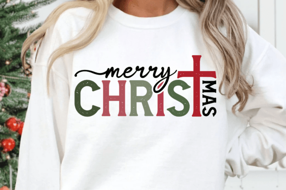 Merry Christmas Cross SVG, Christian SVG - Image 5