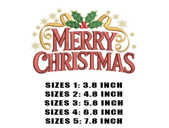 Merry Christmas Embroidery Design - Image 2