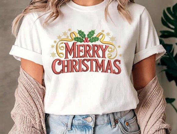 Merry Christmas Embroidery Design - Image 6