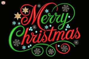 Merry Christmas Embroidery Design