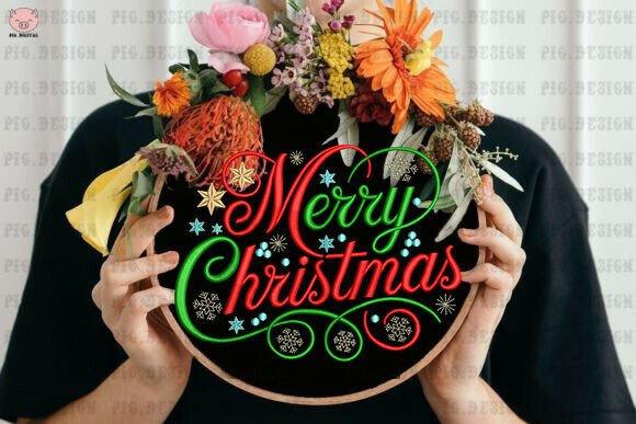 Merry Christmas Embroidery Design - Image 3