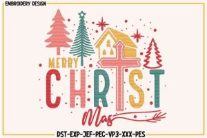 Merry Christmas Embroidery Designs File