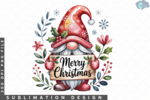 Merry Christmas Gnome PNG Cute Holiday