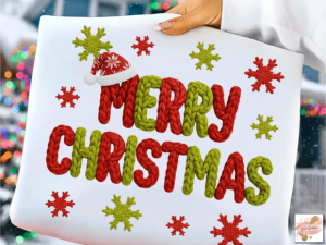 Merry Christmas Png Crochet Yarn Png