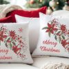 Merry Christmas Poinsettia for Pillows